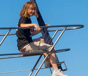 Greta i skip mot Giza